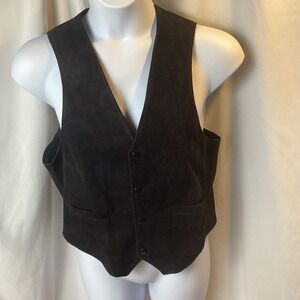 Ben Kalton Men's & Women's Black Leather Suede‎ Vest Size 40 Chest Med Western